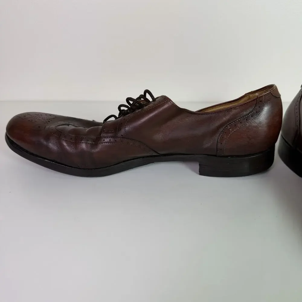 Allen Edmonds Carlton Brown Leather Wingtip Brogue Oxford Dress Shoes Men 14 USA
